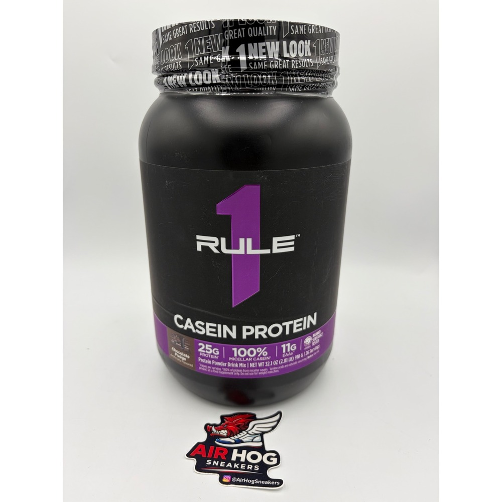 Rule 1 R1 Casein Protein Powder Chocolate Fudge 2.01 lb 26 Servings Micellar EAA